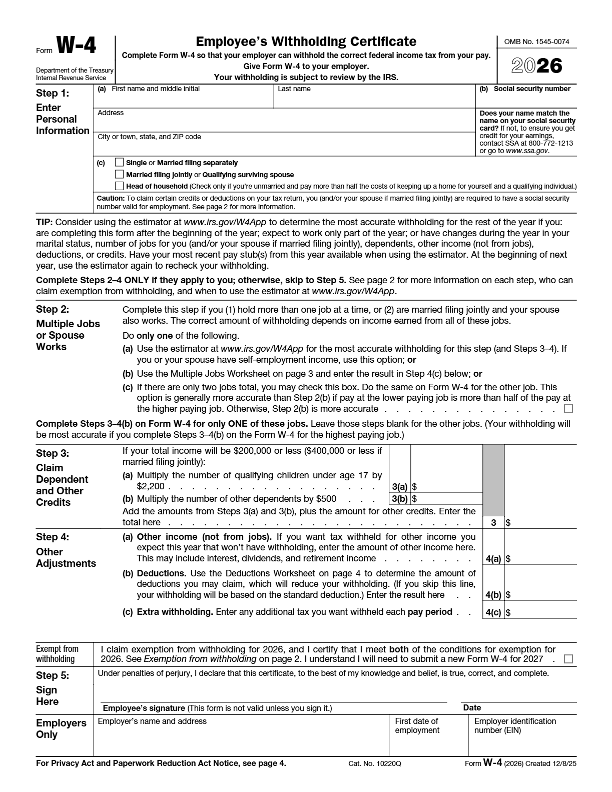 IRS Form W-4